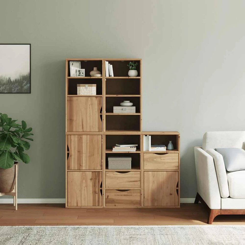 Šoninė spintelė 5 vnt ODDA, 40x24x79 cm, pušies masyvas