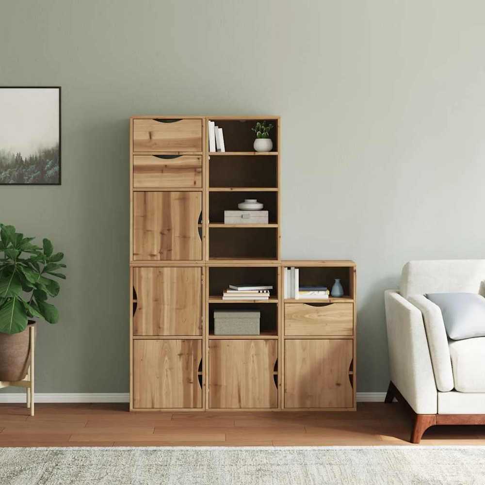 Šoninė spintelė 5 vnt ODDA, 40x24x79 cm, pušies masyvas