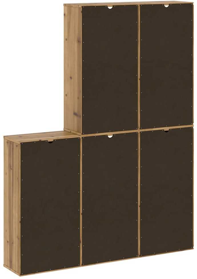 Šoninė spintelė 5 vnt ODDA, 40x24x79 cm, pušies masyvas