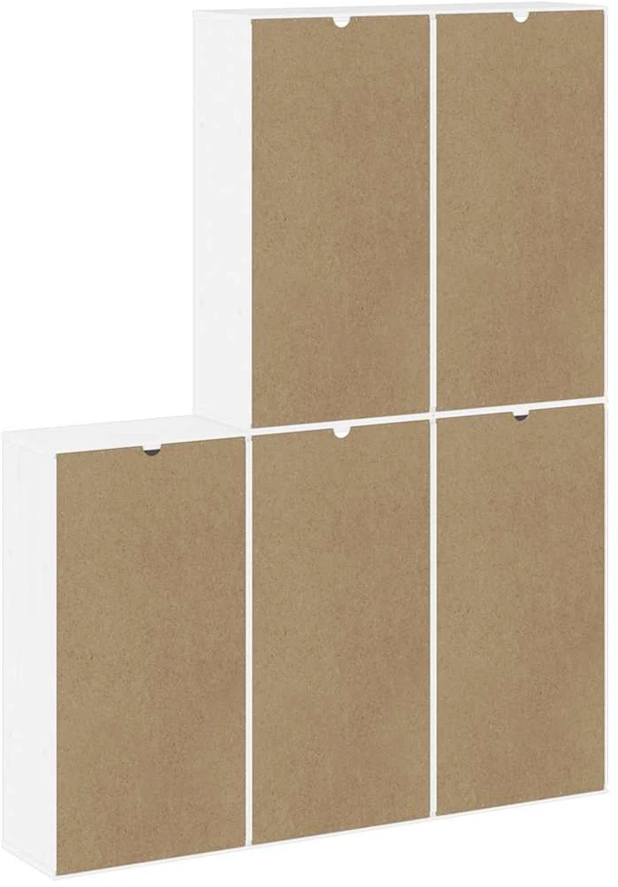 Šoninė spintelė 5 vnt ODDA, baltas, 40x24x79 cm, pušies masyvas