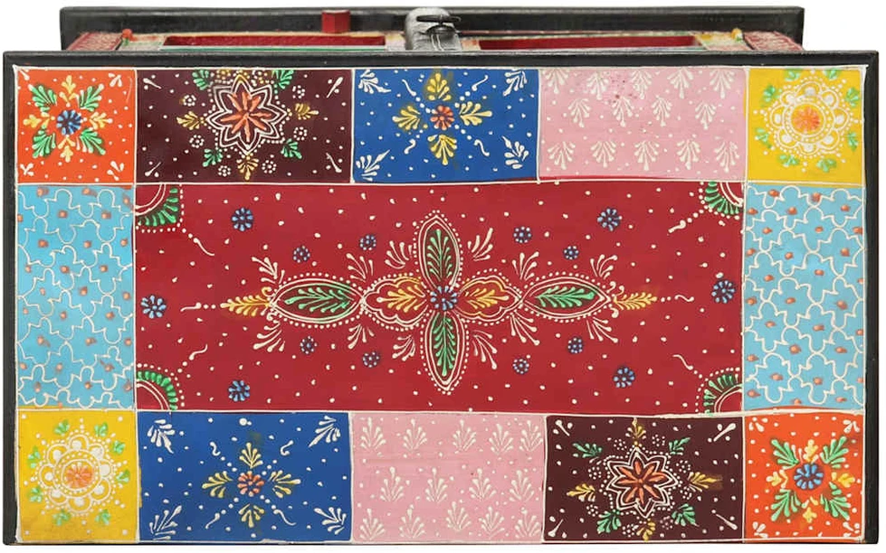 Šoninė spintelė, 53x30x75cm, mango masyvas, dažyta rankomis