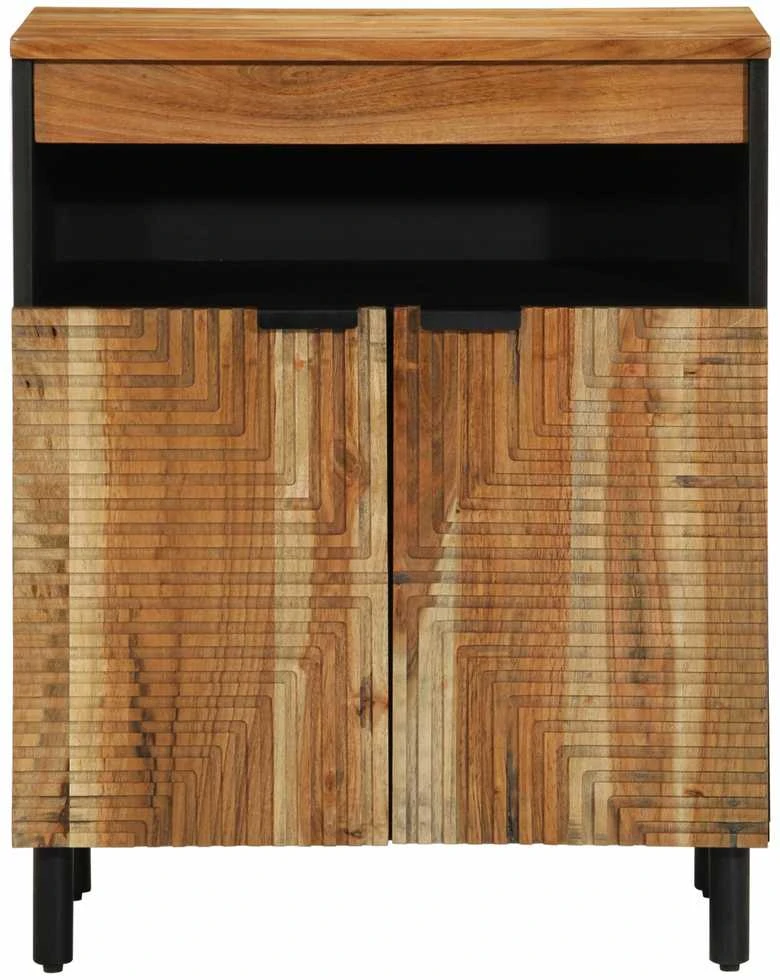 Kabalas su lentyna Ruda 60 x 33 x 75 cm Kietas mango medis