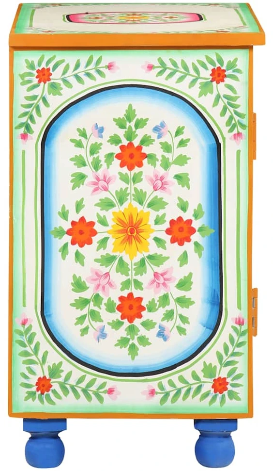 Šoninė spintelė, 70x35x60cm, mango masyvas, tapyta rankomis