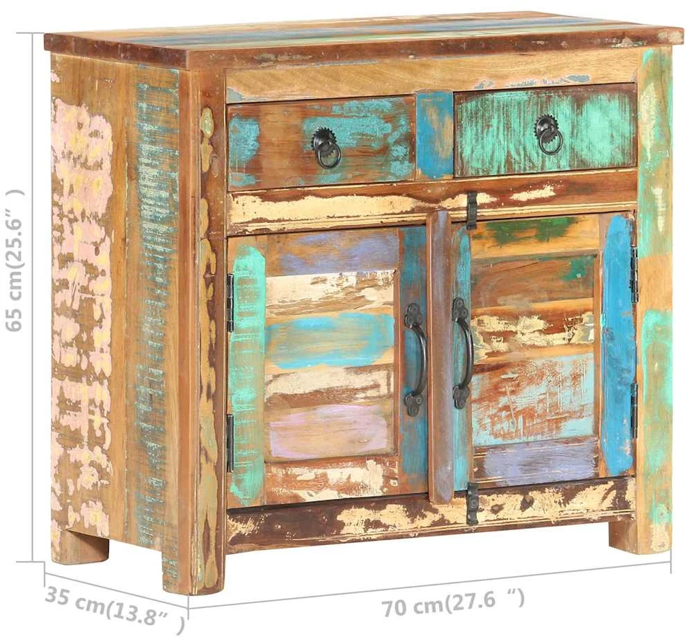 Šoninė spintelė, 70x35x65cm, perdirbtos medienos masyvas