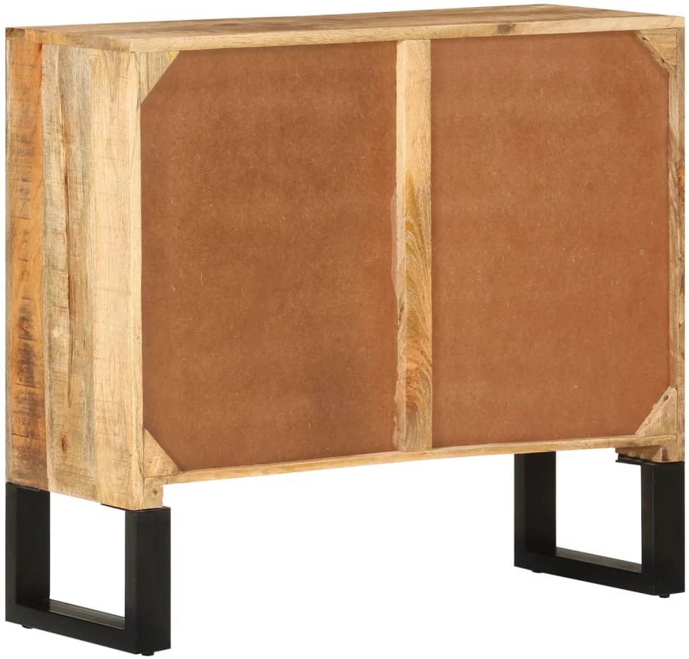 Šoninė spintelė, 80x30x71cm, neapdorotas mango masyvas/metalas