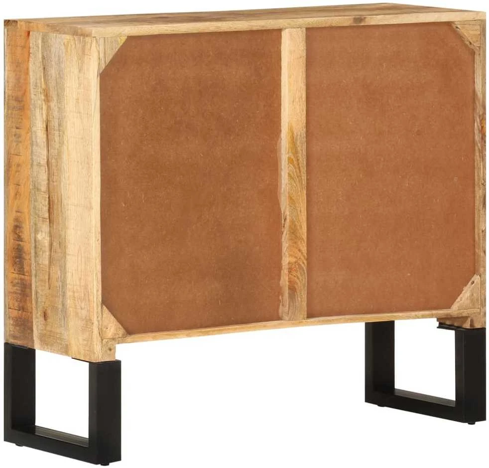 Šoninė spintelė, 80x30x71cm, neapdorotas mango masyvas/metalas