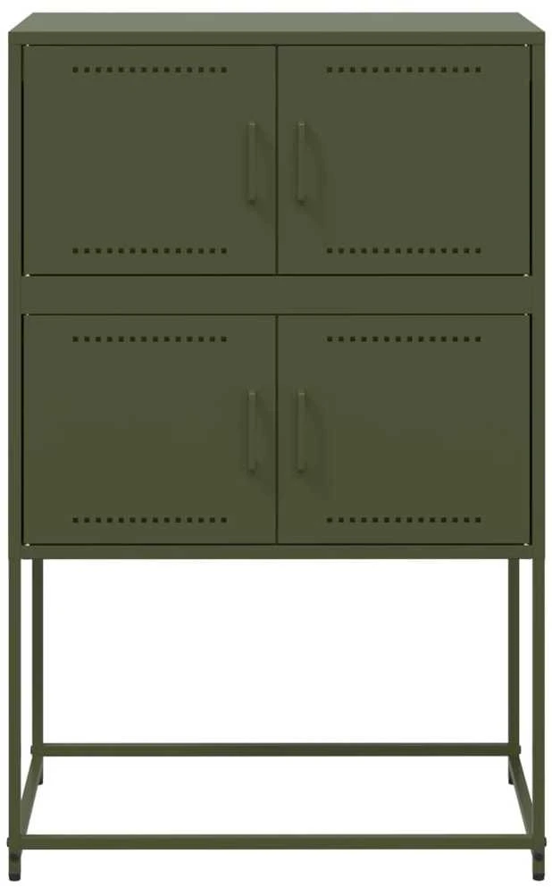 Šoninė spintelė, alyvuogių žalia, 68,5x38,5x107cm, plienas
