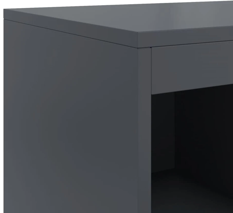 Šoninė spintelė, antracito spalvos, 100,5x39x107cm, plienas