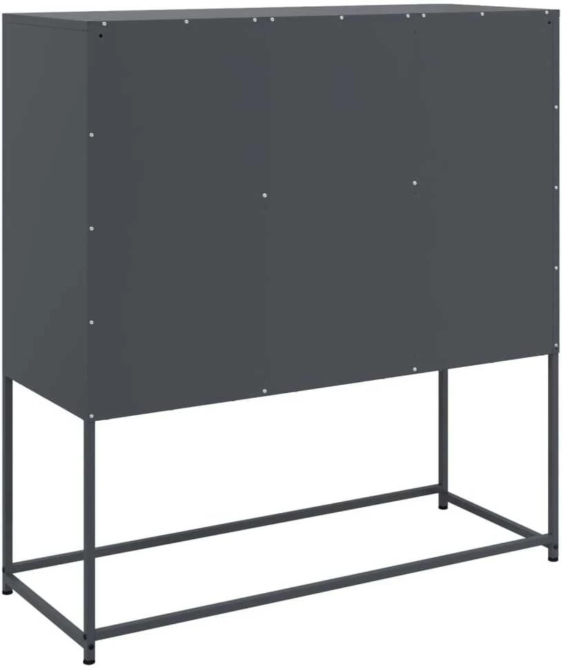 Šoninė spintelė, antracito spalvos, 100,5x39x107cm, plienas