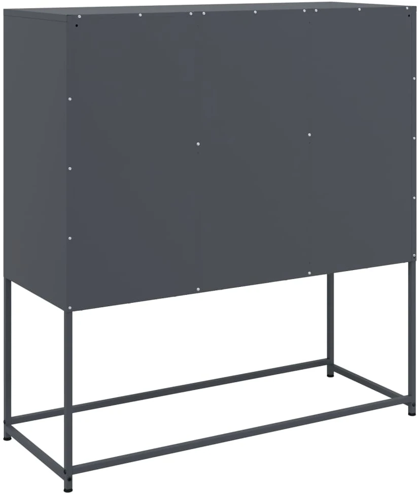 Šoninė spintelė, antracito spalvos, 100,5x39x107cm, plienas