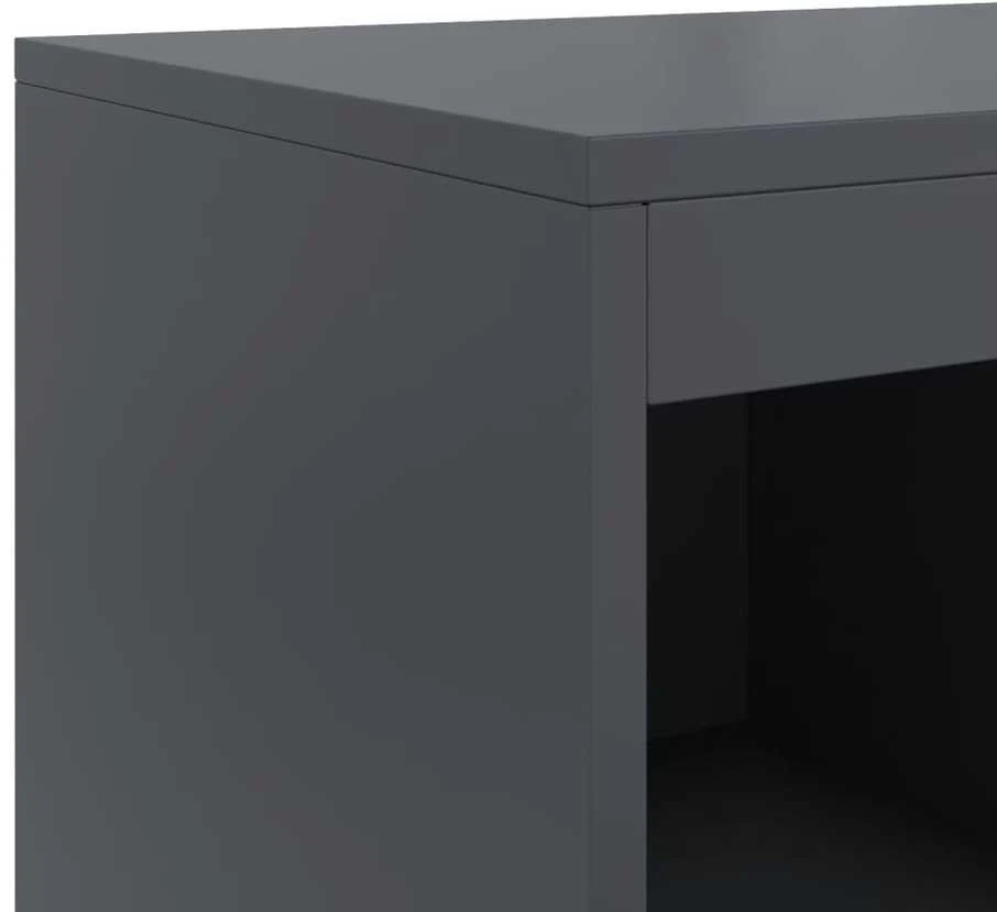 Šoninė spintelė, antracito spalvos, 100,5x39x107cm, plienas