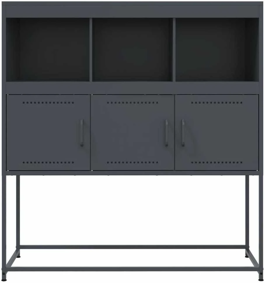 Šoninė spintelė, antracito spalvos, 100,5x39x107cm, plienas