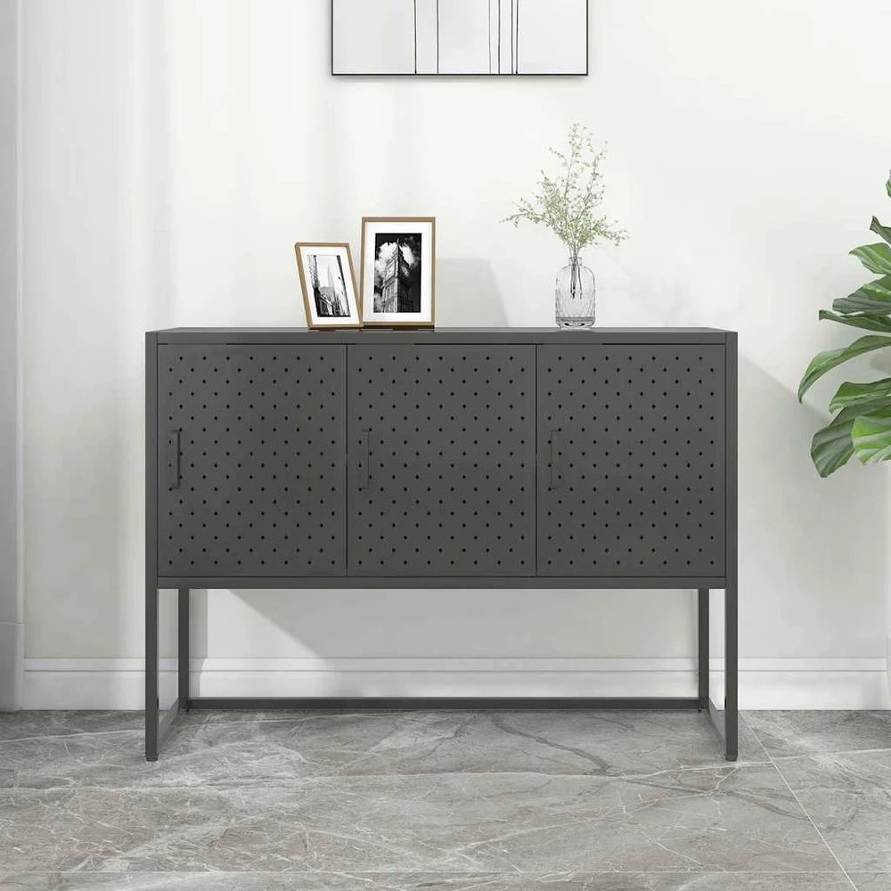 Šoninė spintelė, antracito spalvos, 105x35x75cm, plienas