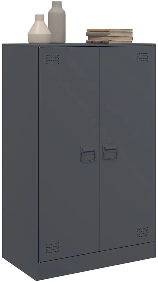 Šoninė spintelė, antracito spalvos, 67x39x107cm, plienas