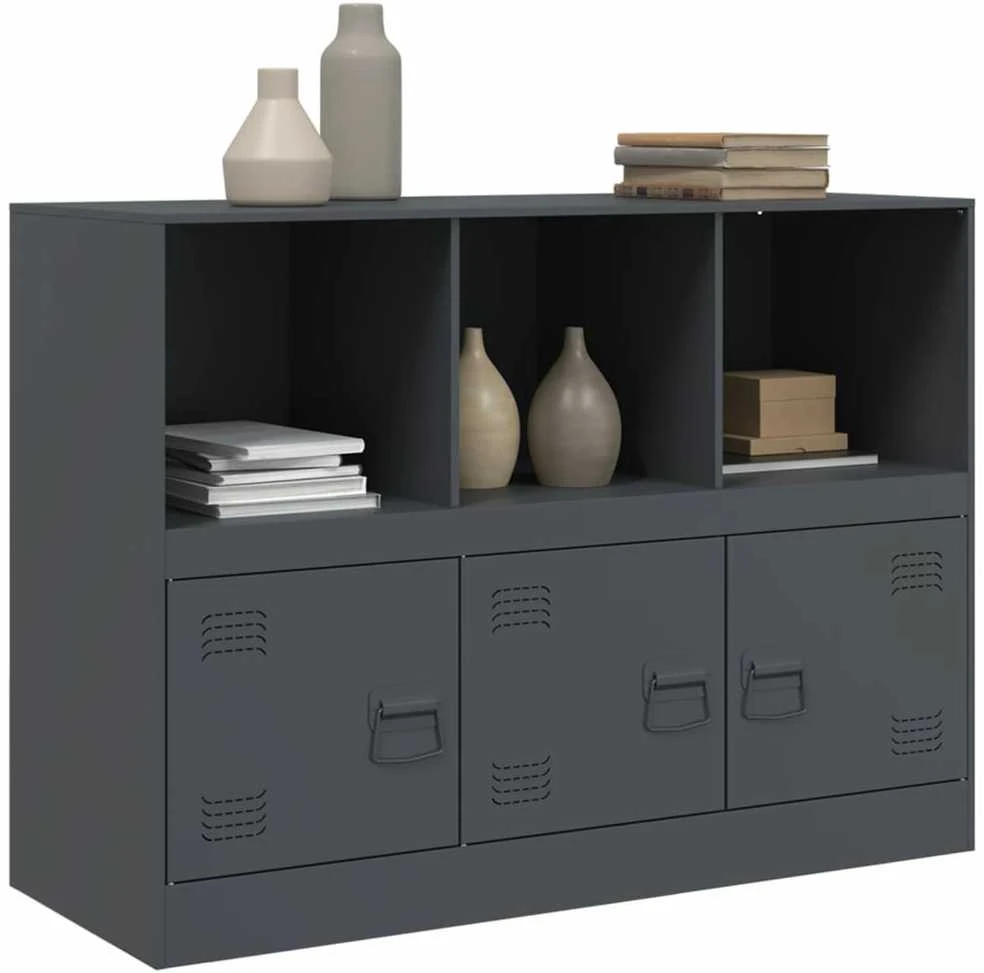 Šoninė spintelė, antracito spalvos, 99x39x73cm, plienas