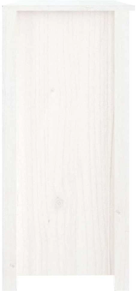 Šoninė spintelė, balta, 100x35x74cm, pušies medienos masyvas