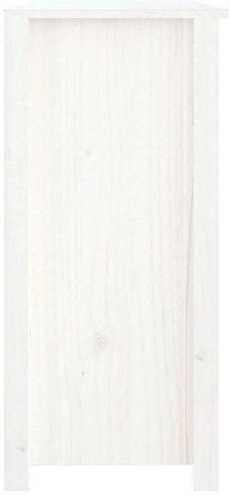 Šoninė spintelė, balta, 100x35x74cm, pušies medienos masyvas