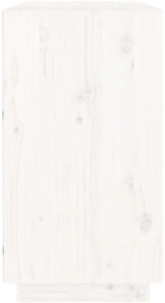 Šoninė spintelė, balta, 100x40x75cm, pušies medienos masyvas