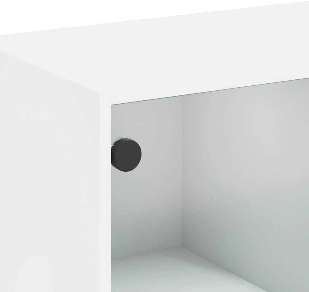 Šoninė spintelė, balta, 102x37x75,5 cm, apdirbta mediena