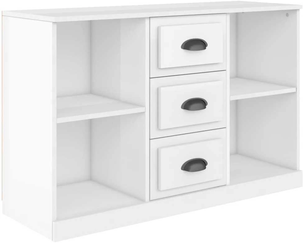 Šoninė spintelė, balta, 104,5x35,5x67,5cm, mediena, blizgi