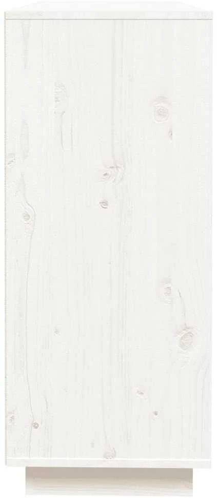 Šoninė spintelė, balta, 110,5x35x80cm, pušies medienos masyvas