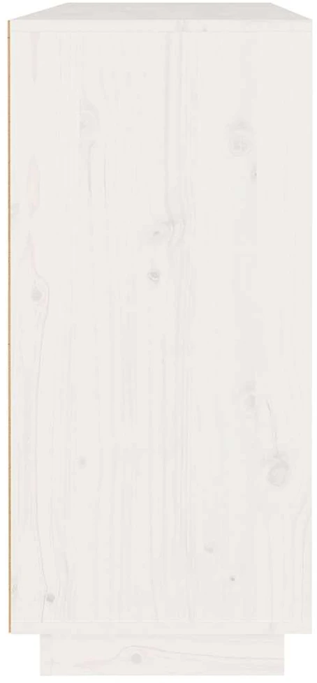 Šoninė spintelė, balta, 110x34x75cm, pušies medienos masyvas