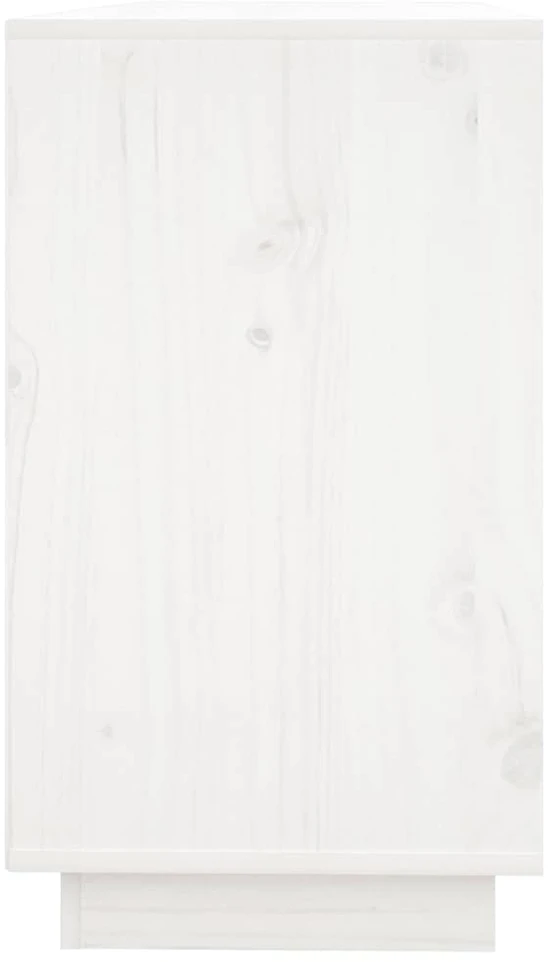 Šoninė spintelė, balta, 111x34x60cm, pušies medienos masyvas