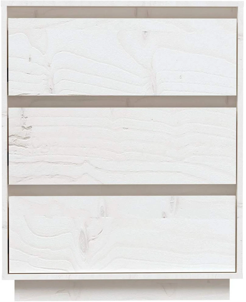Šoninė spintelė, balta, 60x34x75cm, pušies medienos masyvas