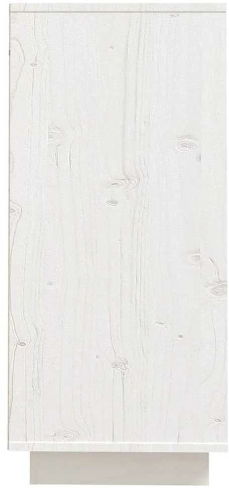 Šoninė spintelė, balta, 60x34x75cm, pušies medienos masyvas