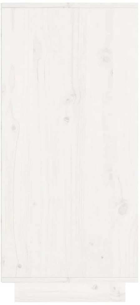Šoninė spintelė, balta, 60x34x75cm, pušies medienos masyvas