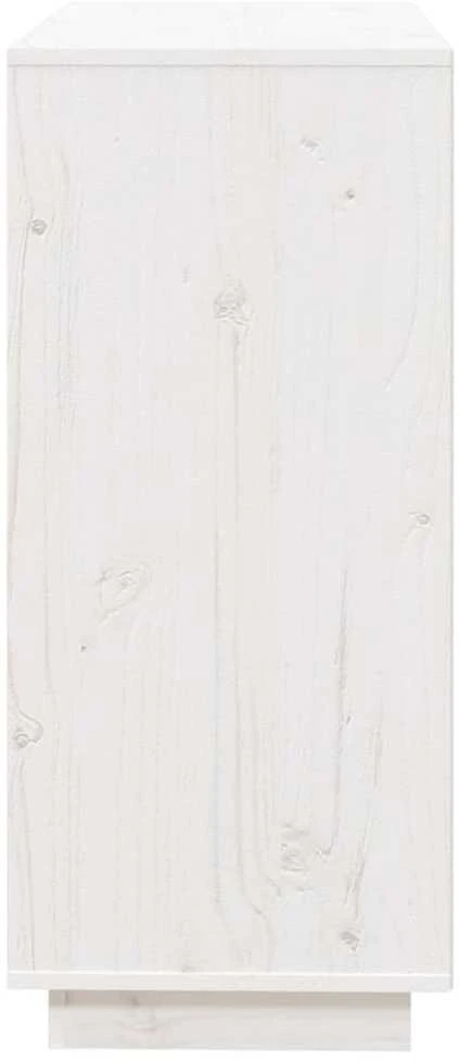 Šoninė spintelė, balta, 74x35x80cm, pušies medienos masyvas