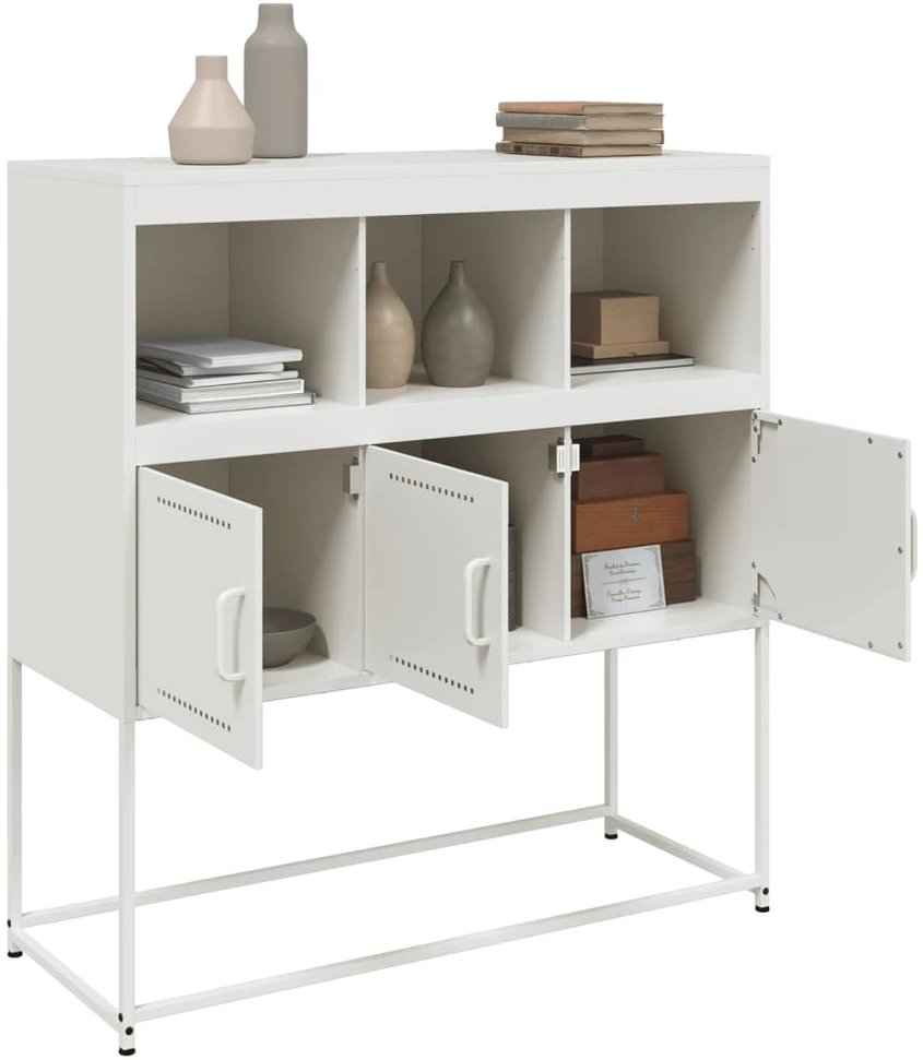 Šoninė spintelė, baltos spalvos, 100,5x39x107cm, plienas