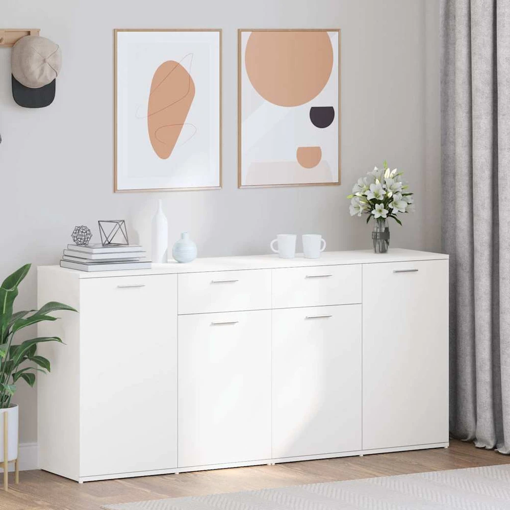 Šoninė spintelė, baltos spalvos, 160x36x75cm, apdirbta mediena