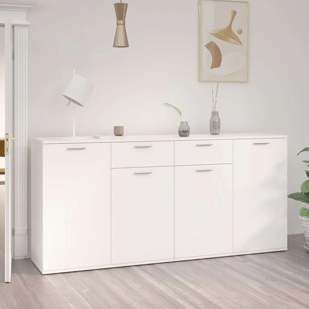 Šoninė spintelė, baltos spalvos, 160x36x75cm, apdirbta mediena