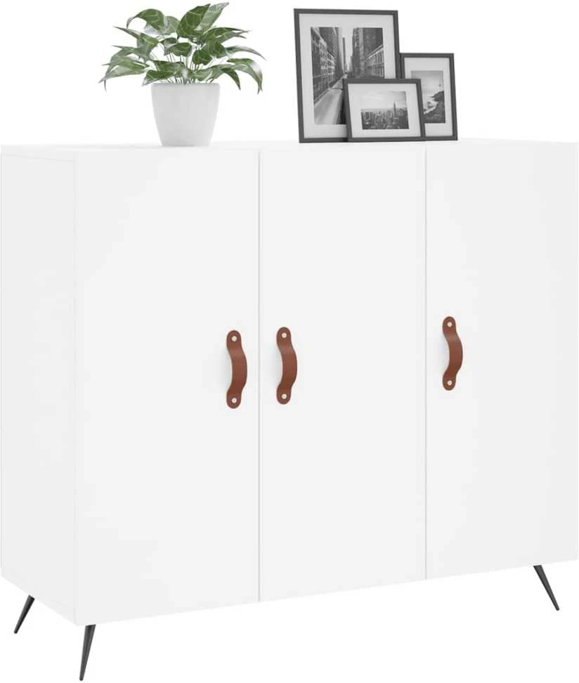 Šoninė spintelė, baltos spalvos, 90x34x80cm, apdirbta mediena