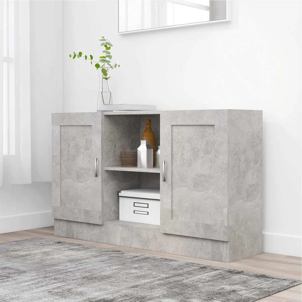 Šoninė spintelė, betono, 120x30,5x70cm, apdirbta mediena
