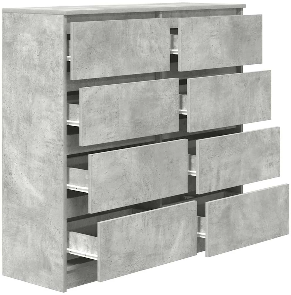 Šoninė spintelė, betono pilka, 100x35x99 cm, apdirbta mediena