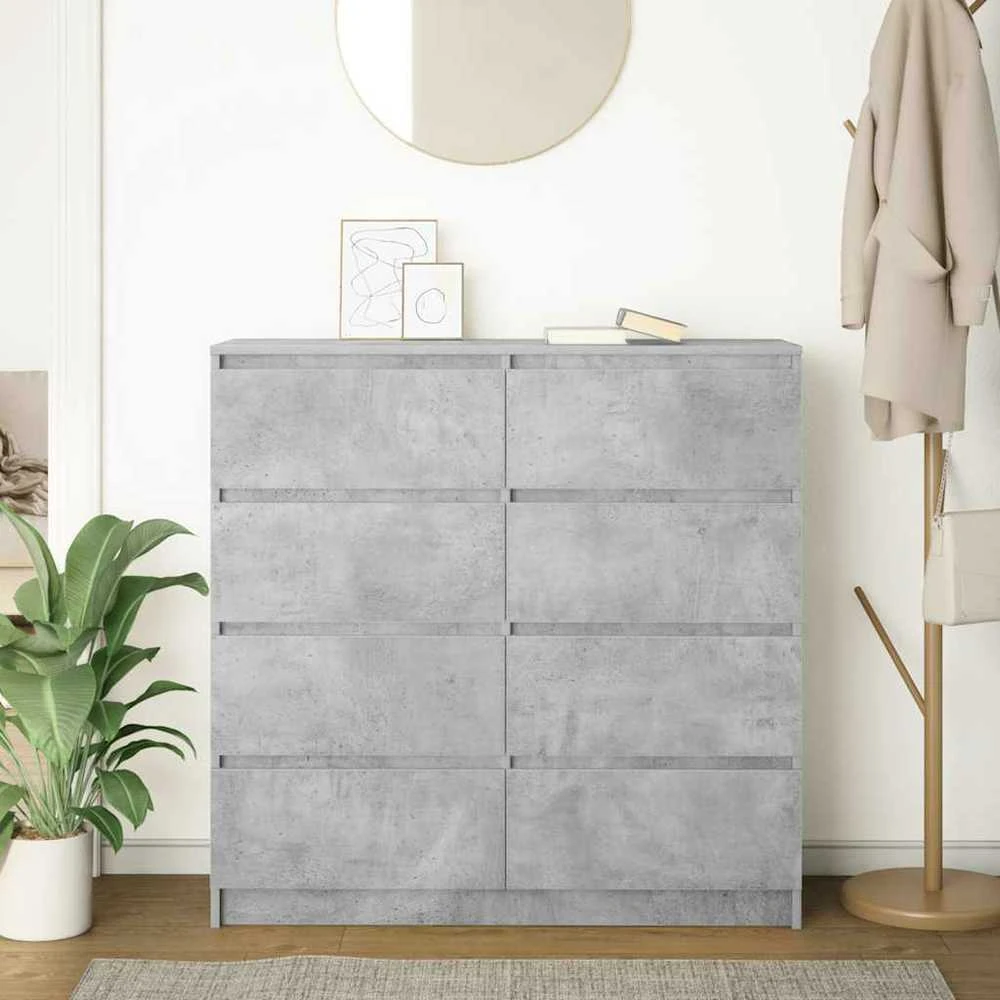 Šoninė spintelė, betono pilka, 100x35x99 cm, apdirbta mediena