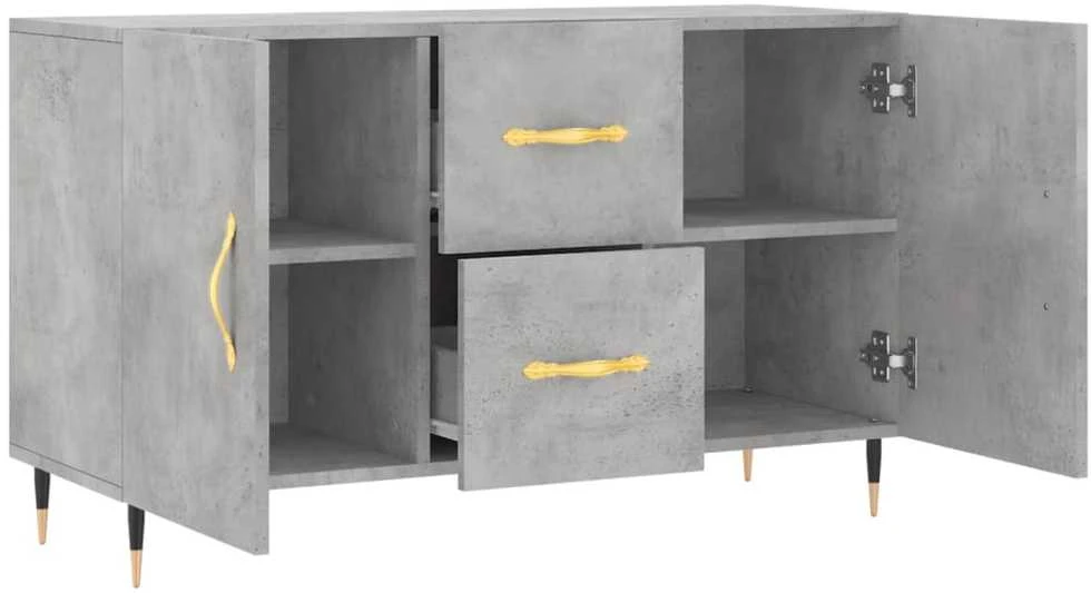 Šoninė spintelė, betono pilka, 100x36x60cm, apdirbta mediena