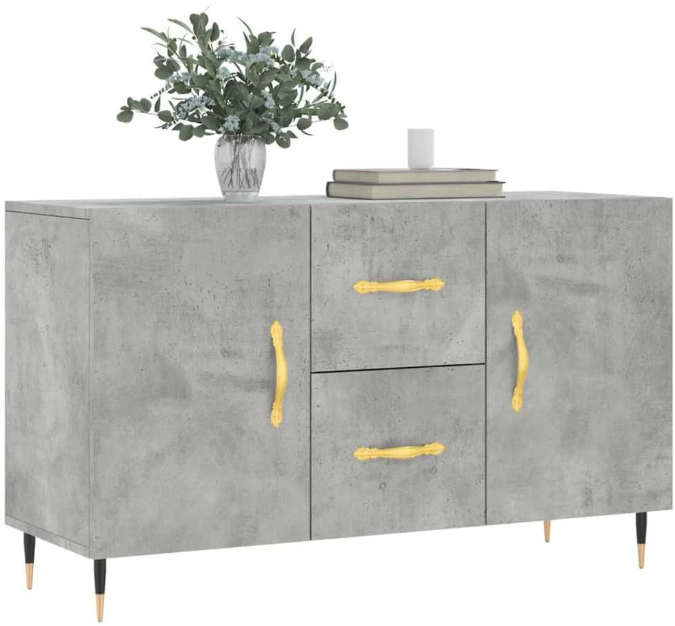Šoninė spintelė, betono pilka, 100x36x60cm, apdirbta mediena