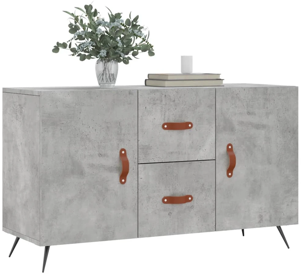 Šoninė spintelė, betono pilka, 100x36x60cm, apdirbta mediena