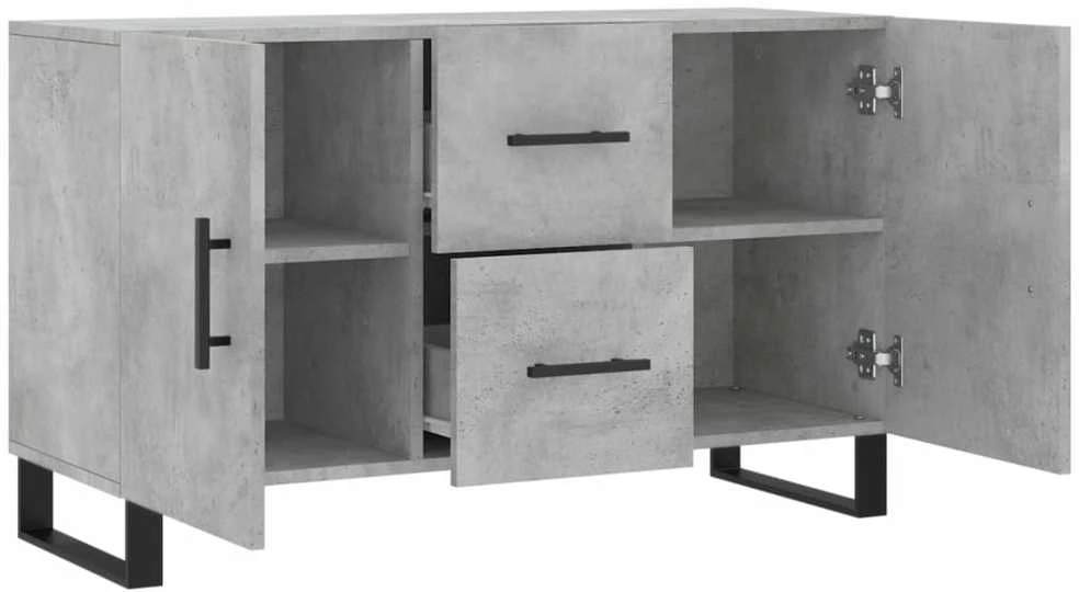 Šoninė spintelė, betono pilka, 100x36x60cm, apdirbta mediena