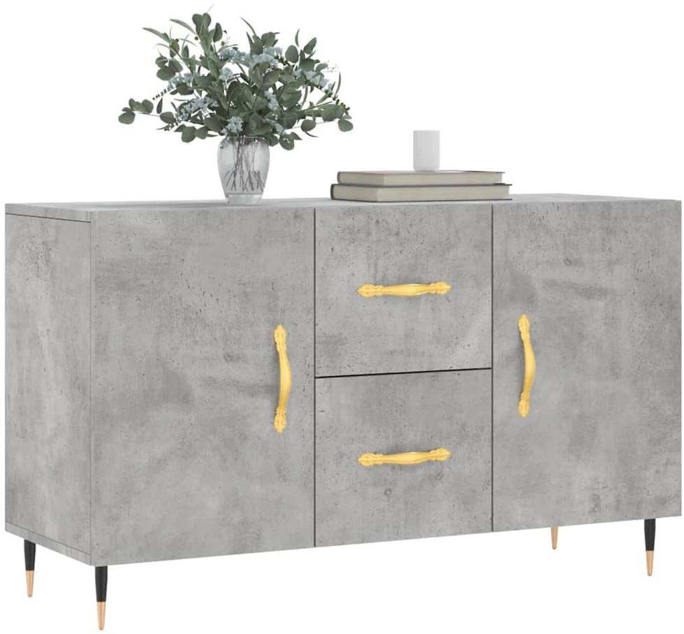 Šoninė spintelė, betono pilka, 100x36x60cm, apdirbta mediena