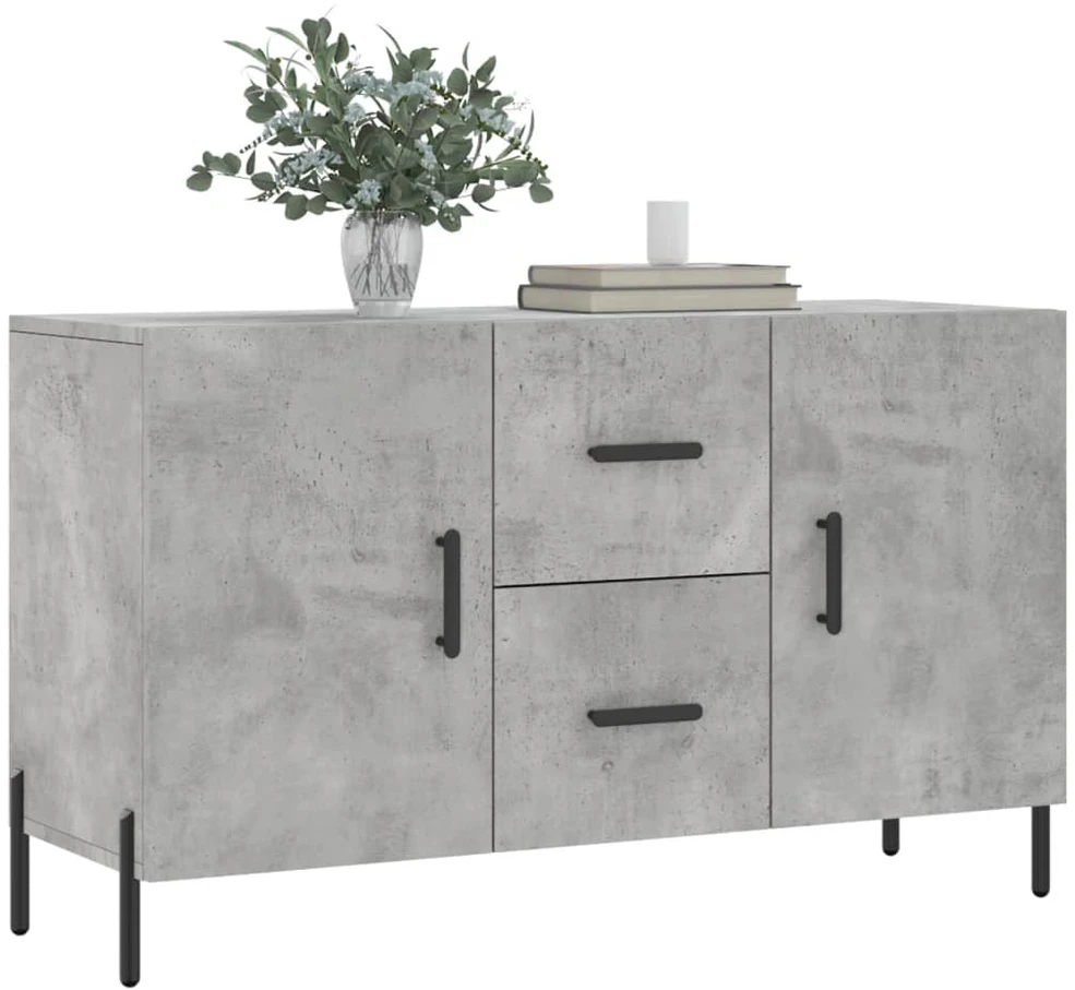 Šoninė spintelė, betono pilka, 100x36x60cm, apdirbta mediena