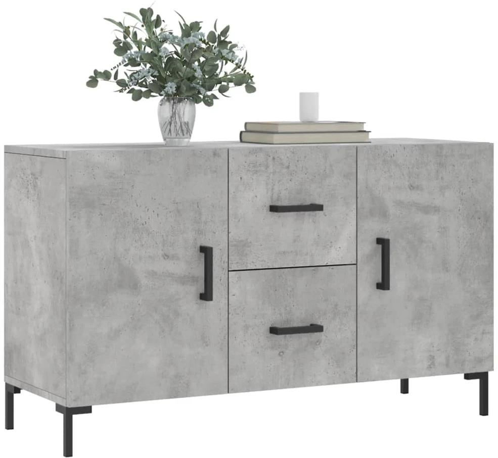 Šoninė spintelė, betono pilka, 100x36x60cm, apdirbta mediena