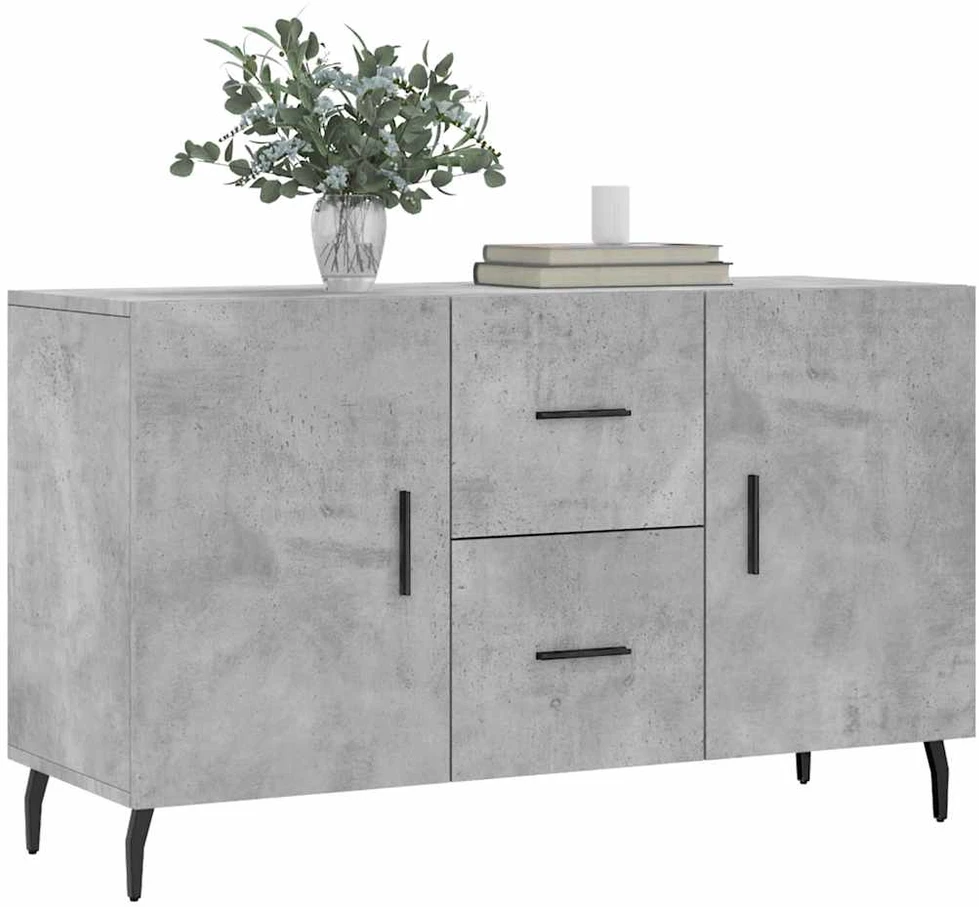 Šoninė spintelė, betono pilka, 100x36x60cm, apdirbta mediena