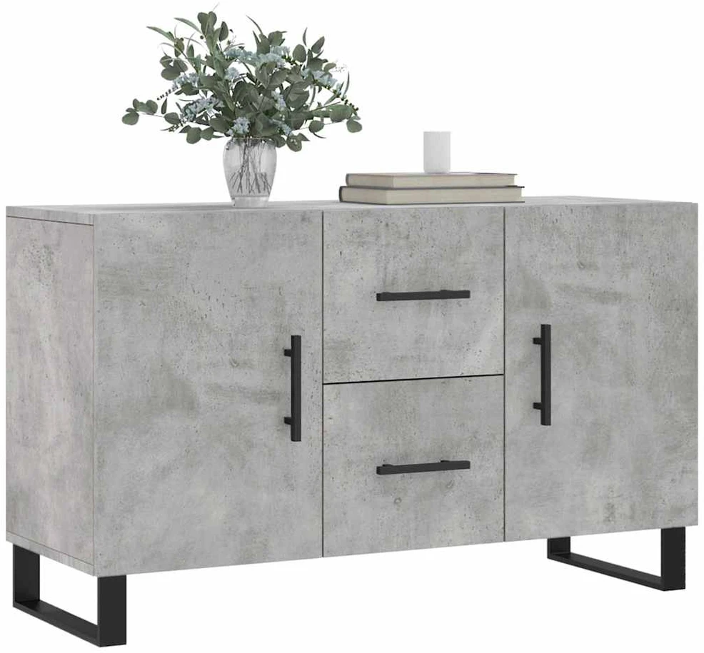 Šoninė spintelė, betono pilka, 100x36x60cm, apdirbta mediena