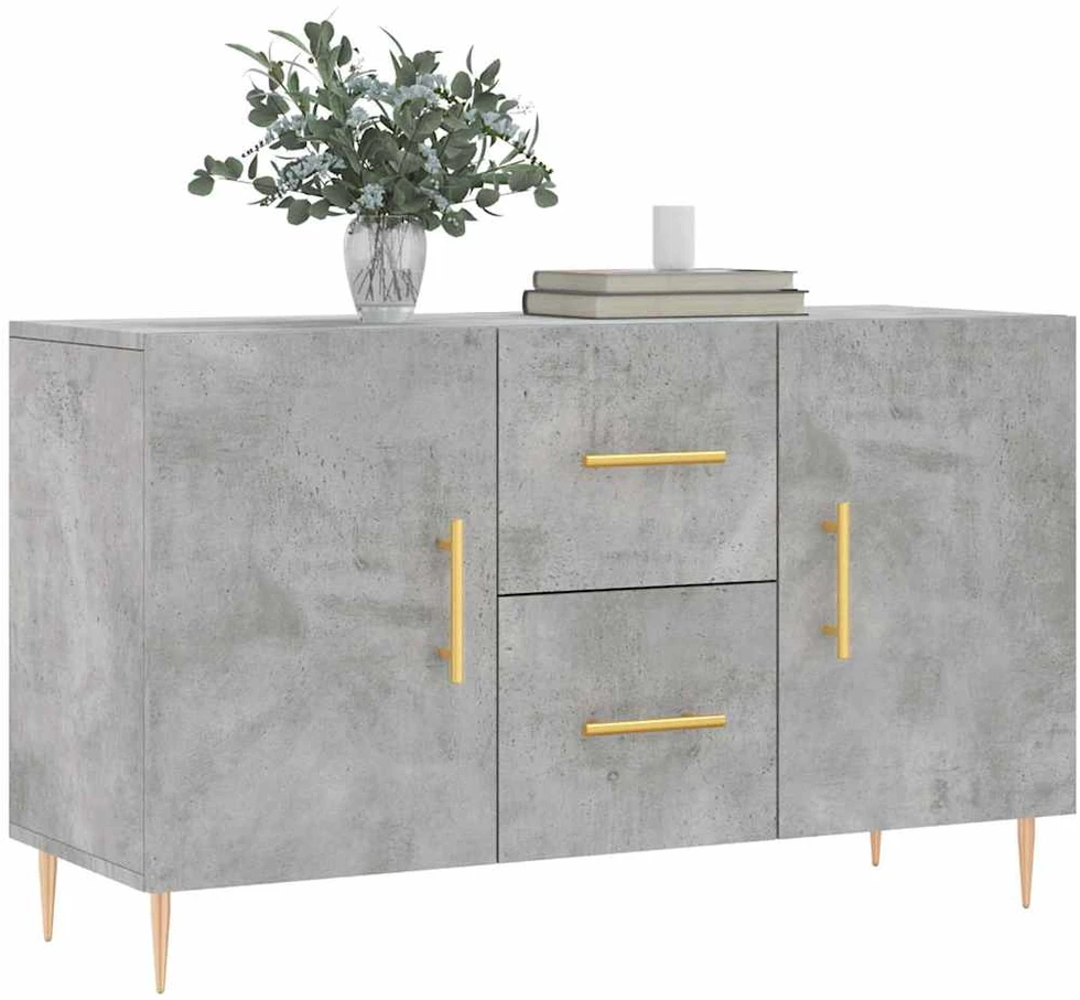 Šoninė spintelė, betono pilka, 100x36x60cm, apdirbta mediena