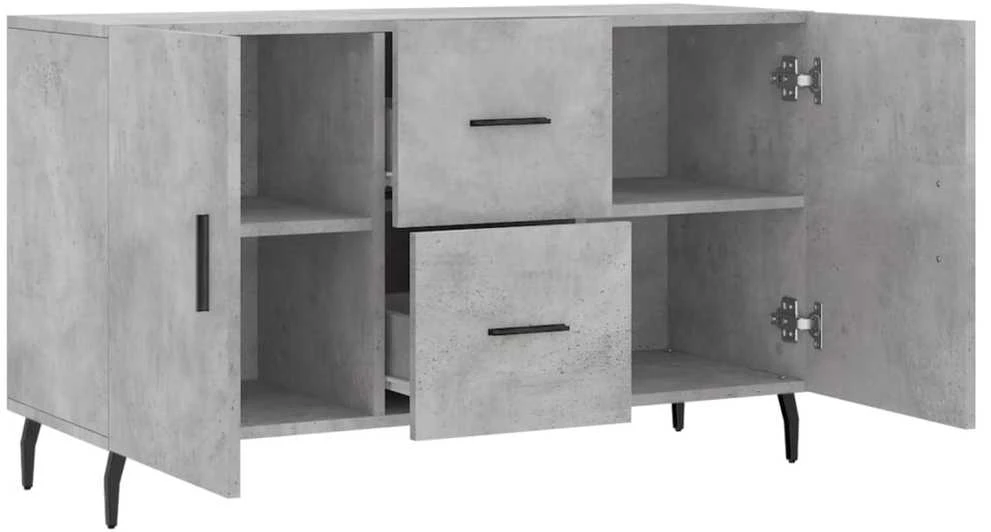Šoninė spintelė, betono pilka, 100x36x60cm, apdirbta mediena