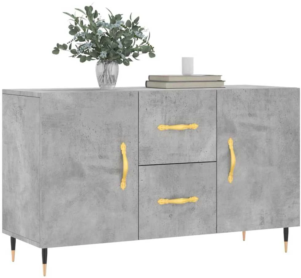 Šoninė spintelė, betono pilka, 100x36x60cm, apdirbta mediena